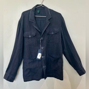 Paul Miranda - Italian  100% Linen Men's Navy Casual Jacket